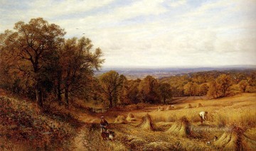  Harvest Painting - Harvest Time landscape Alfred Glendening